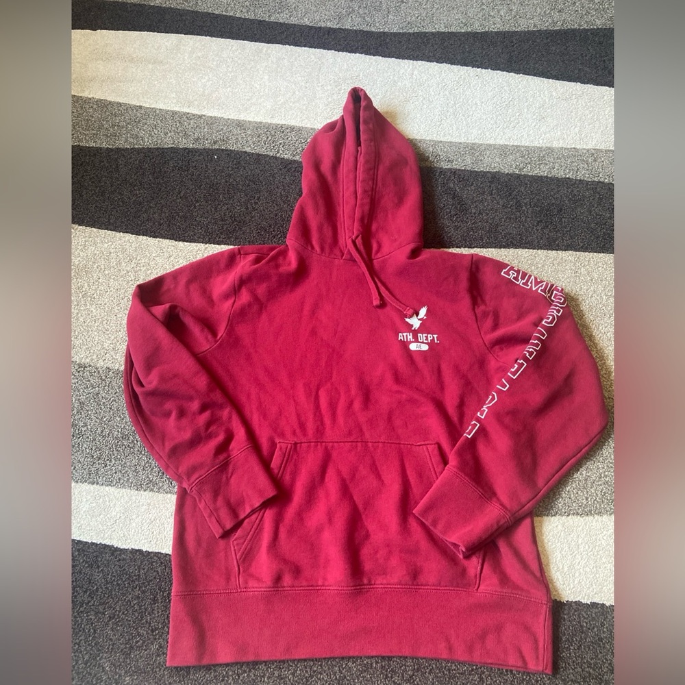 American Eagle Hoodie Mens M Red Baggy Front Pocket Ath. Dept.